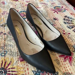 Louise et Cie Black Leather Low Heeled Pumps Size 5 1/2 US --Perfect Black Pump